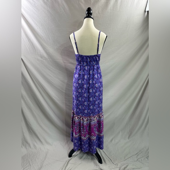 Boho Floral Print Belted Cami Dress Purple - Picture 7 of 7